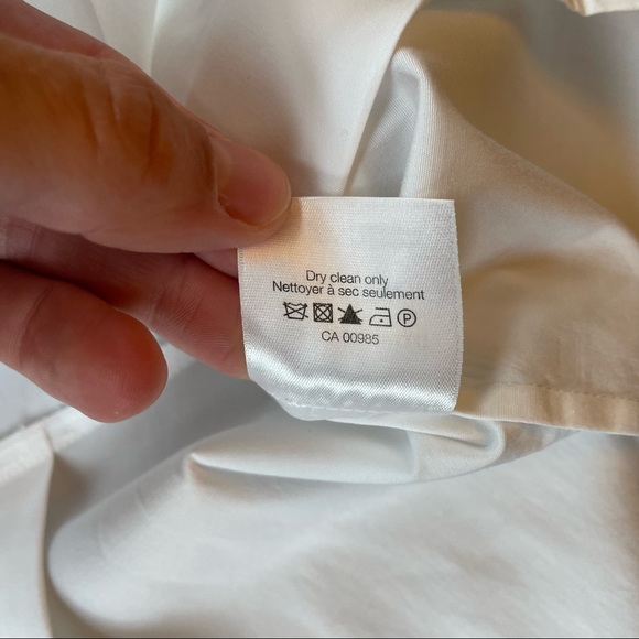 Veronica Beard short sleeve stretch poplin peplum shirt | size 10 - Picture 10 of 10